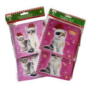 NWT Christmas 4 pack - 3D Petpals Kitten Memo Book With Pen 50 Sheets New Sealed